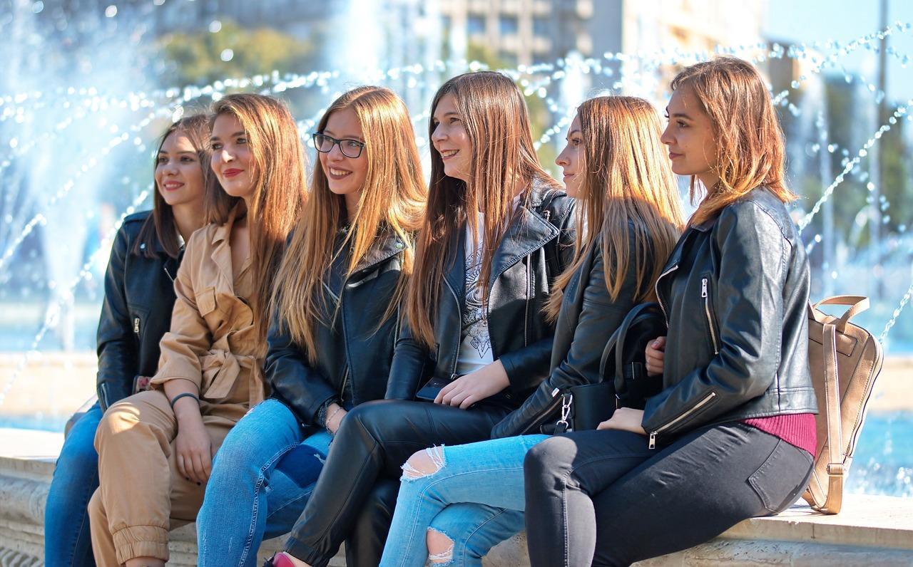 women, smile, park
