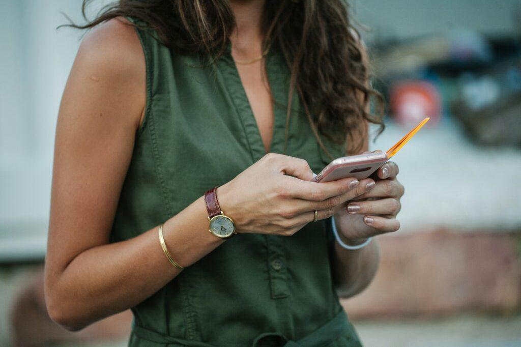 Woman texting on her phone